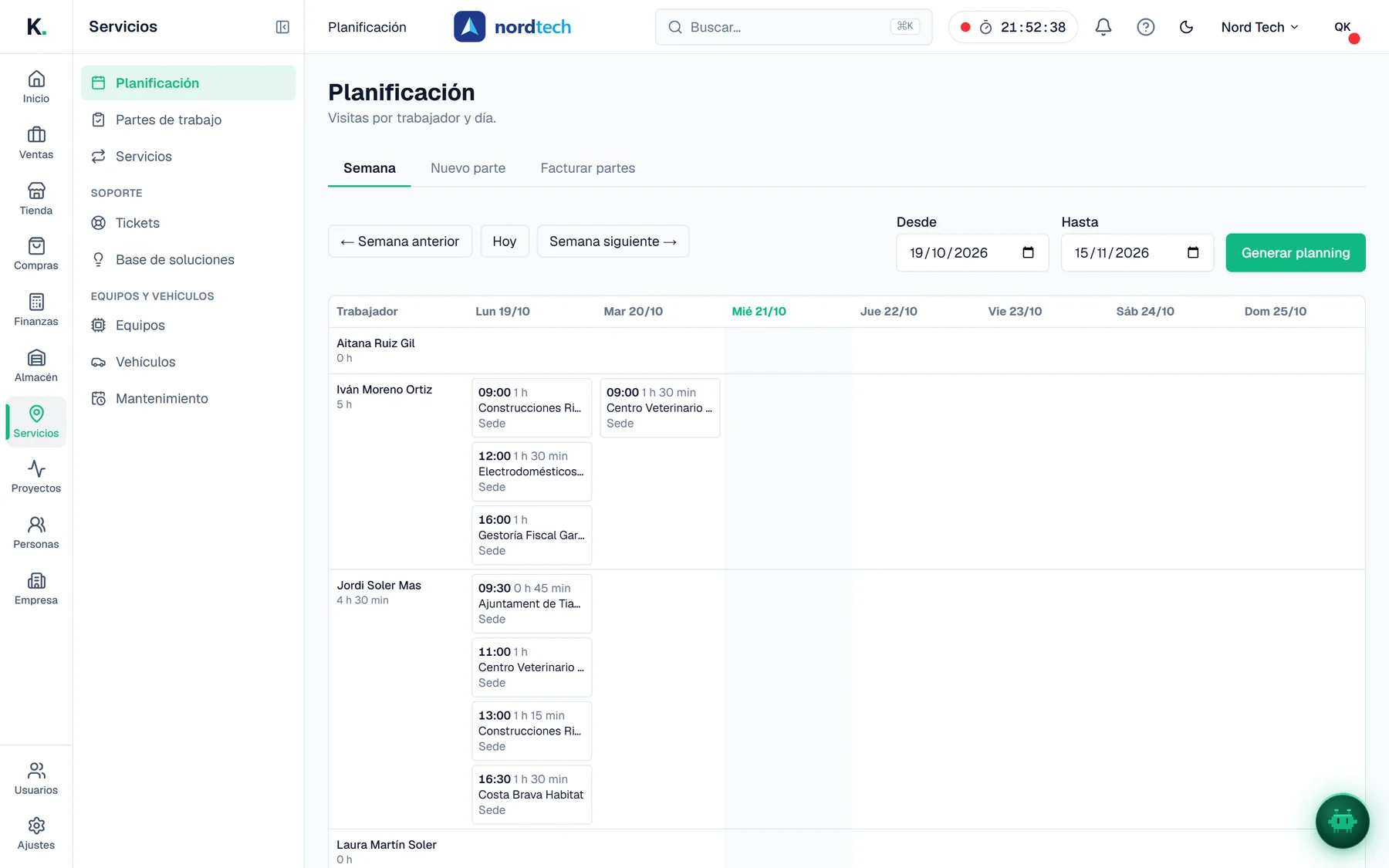 Kore: Planificación